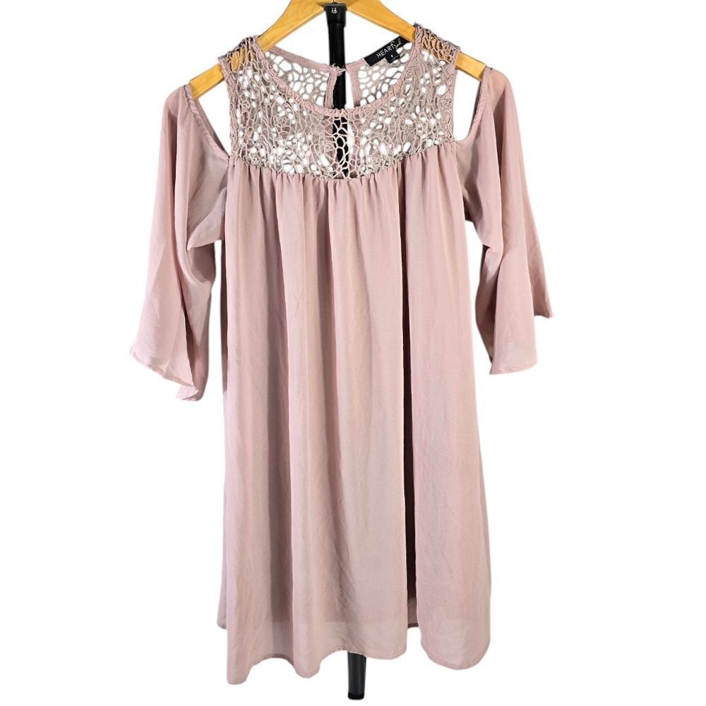 Heart Soul Pink 3/4 Sleeve Embellished Tunic
